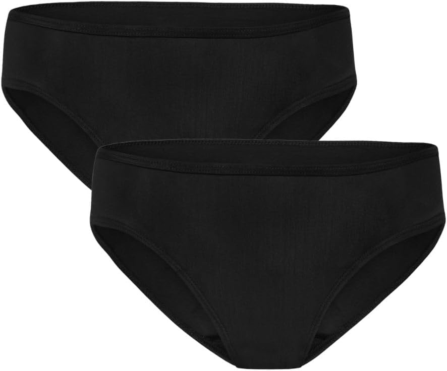 Detalle de Modibodi Pantalon menstruel pour Adolescente – Bas de Bikini Noir, absorbant léger à modéré