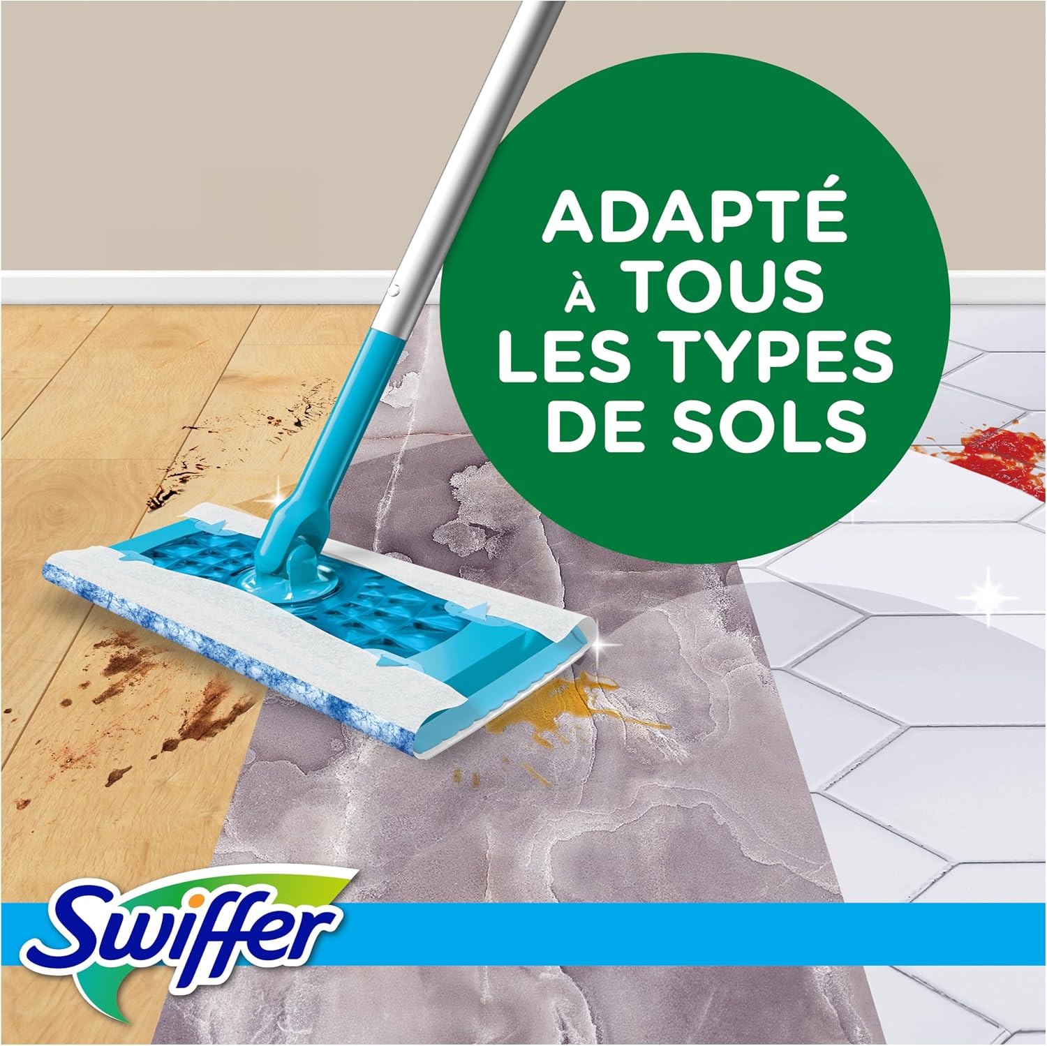 Detalle de Swiffer Balai Lingettes Parquet 1 kit đź§ą