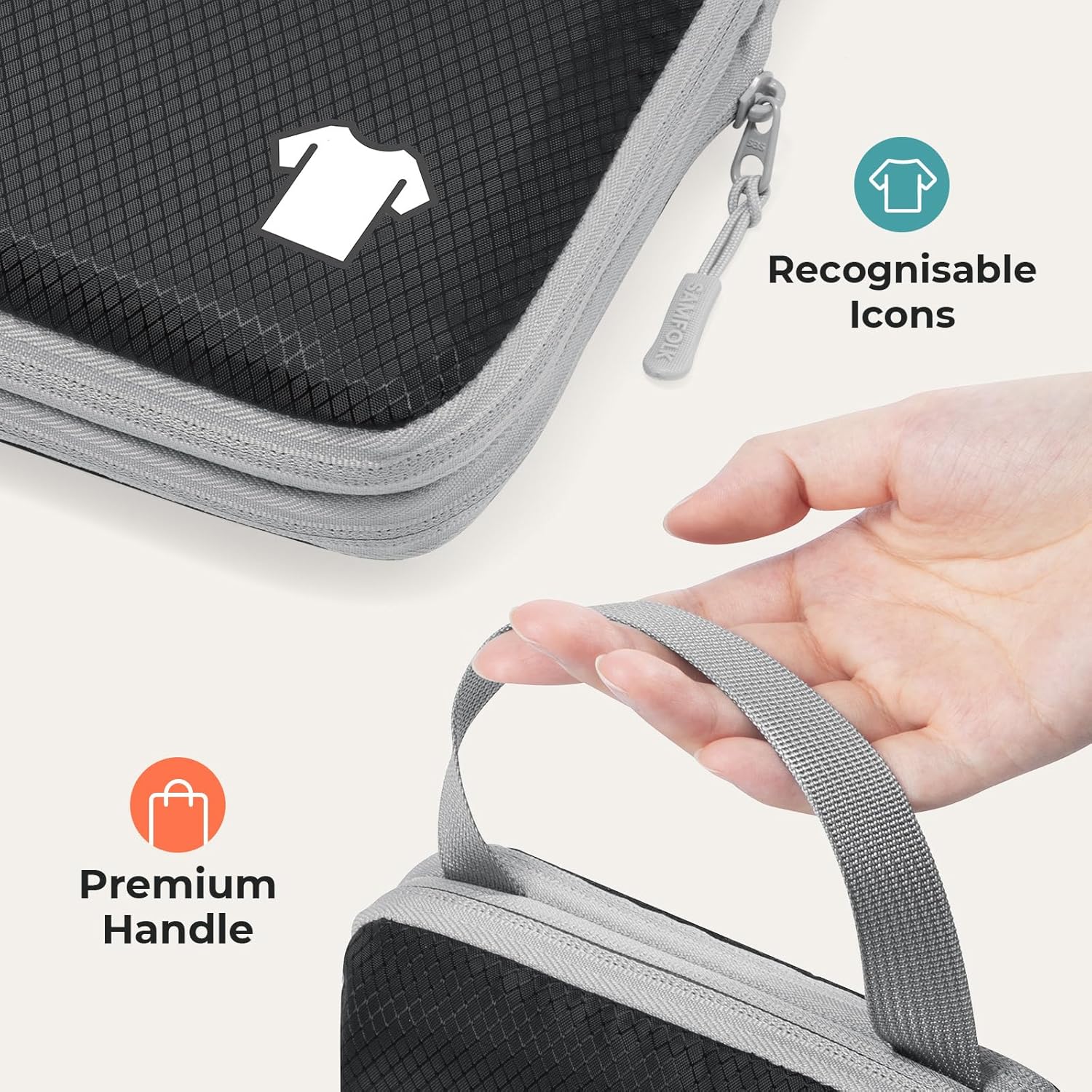 Detalle 2 de Samfolk Compression Packing Cubes – Extensible organiser bags