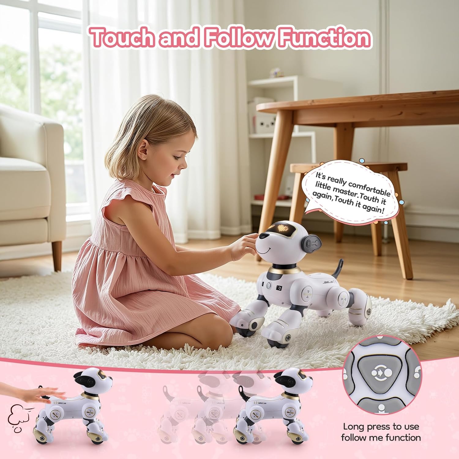 Detalle de Warmiehomy Robot Puppy Toy for Kids: A Thoughtful, Interactive Companion with 17 Functions