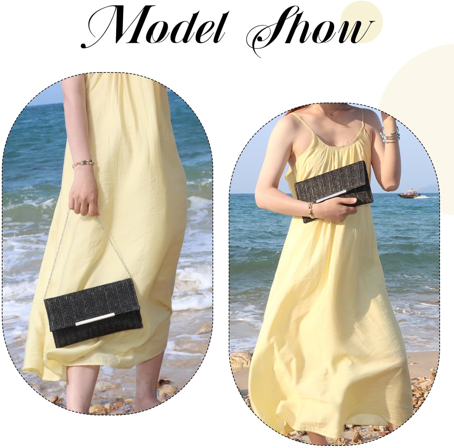 Thumbnail 7 de EVEOUT Clutch de Paja Mujer Bolso de Fiesta y Playa
