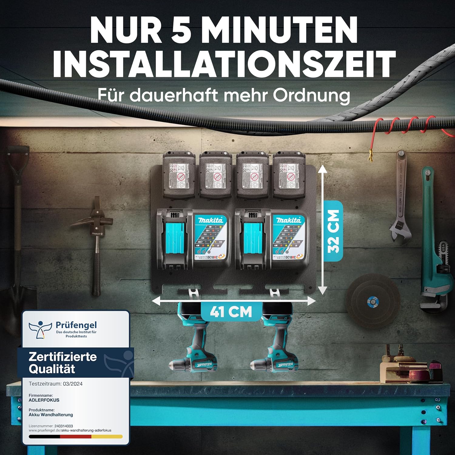 Thumbnail 3 de Adlerfokus Akku Wandhalterung für Makita