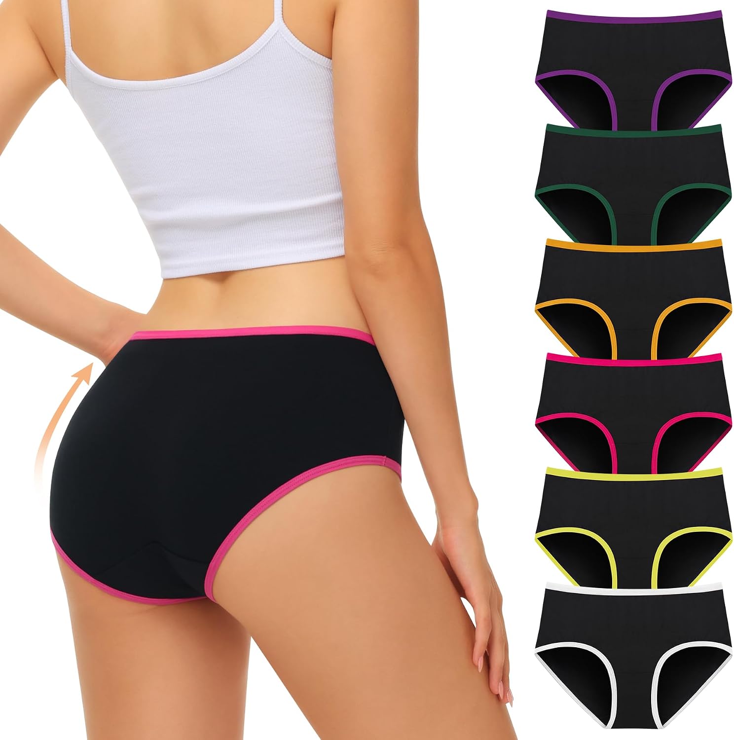 Thumbnail 6 de FALARY Underwear Women Cotton Knickers – Soft, Breathable Mid Rise Briefs (6 Pack)
