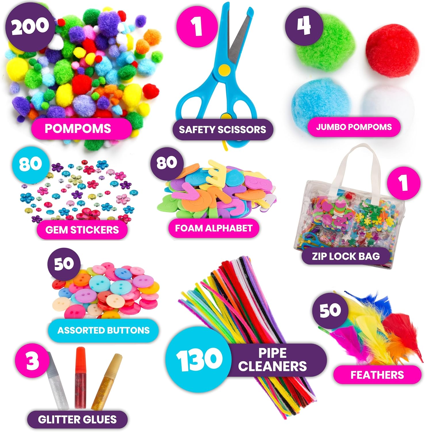 Thumbnail 2 de Blue Squid Sac Activités Manuelles pour Enfants – Maxi 2000 Pcs, Kit Loisir Créatif