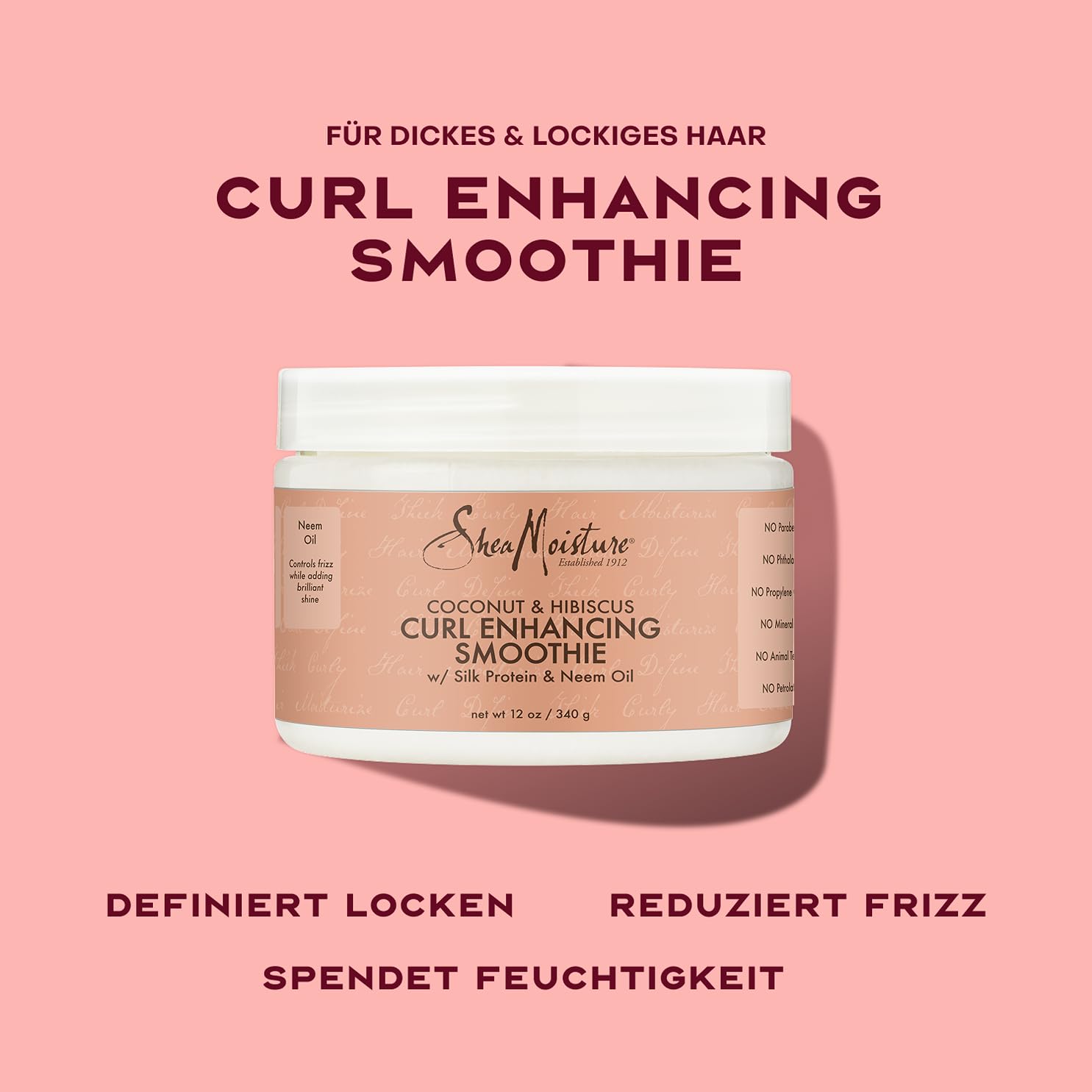 Thumbnail 1 de Shea Moisture Coconut & Hibiscus Curl Enhancing Smoothie (326 ml) – Lockencreme für definierte, glänzende Locken