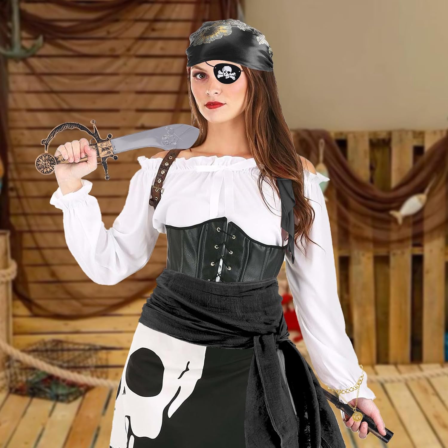 Thumbnail 4 de KMLGY 9 Pcs Pirate Costume Accessories for Women – A Practical Set for Costume Fun