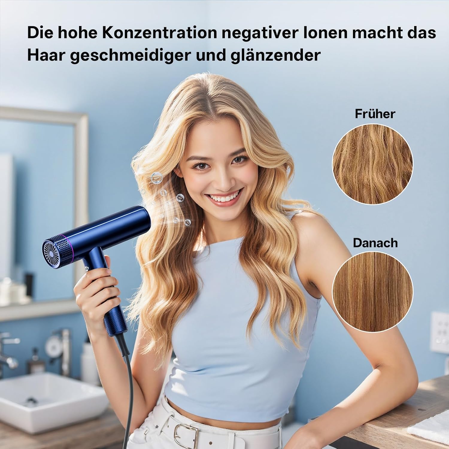 Thumbnail 3 de CONFU Ionen Föhn 1700W Klappbar Reisefön