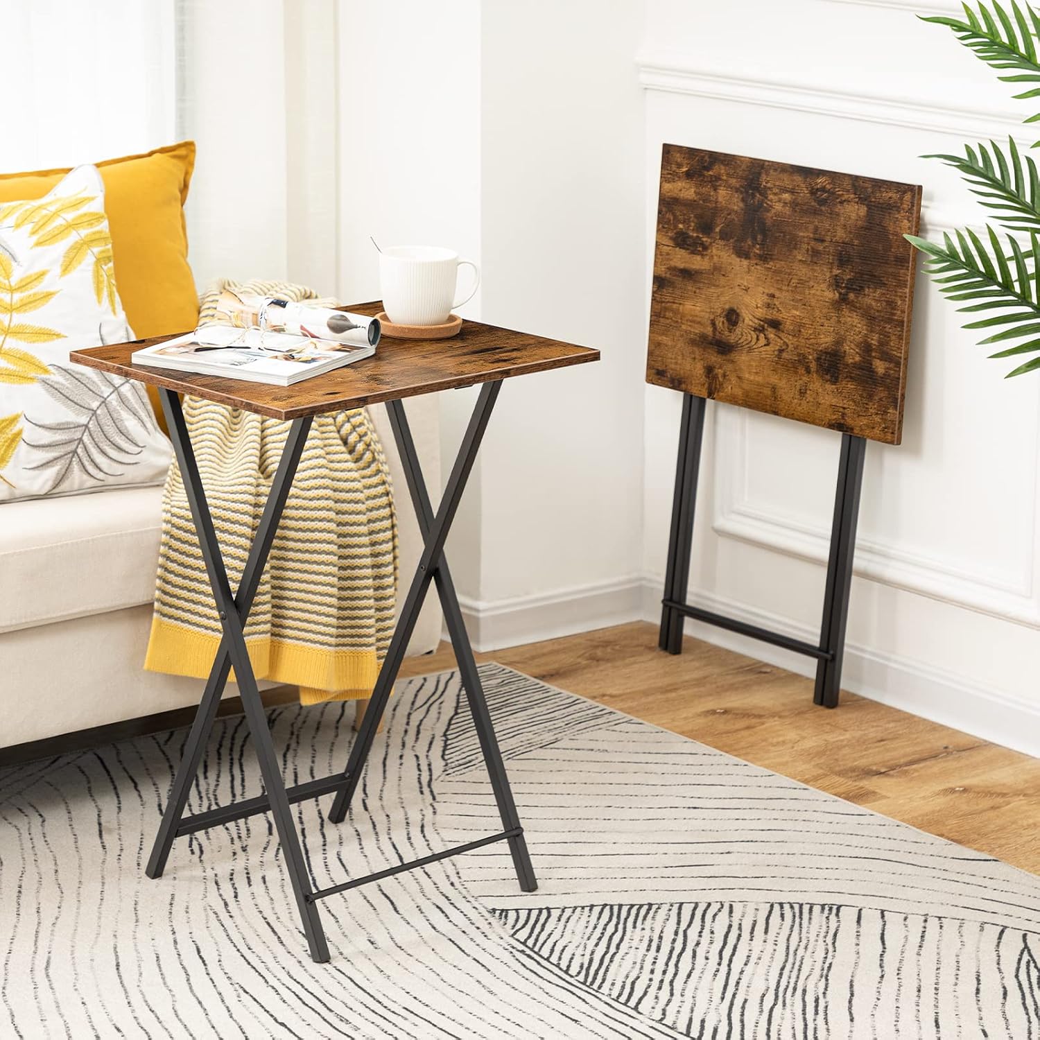 Detalle 2 de HOOBRO EBF25BZ01 mesa auxiliar plegable 48x36x66,5 cm