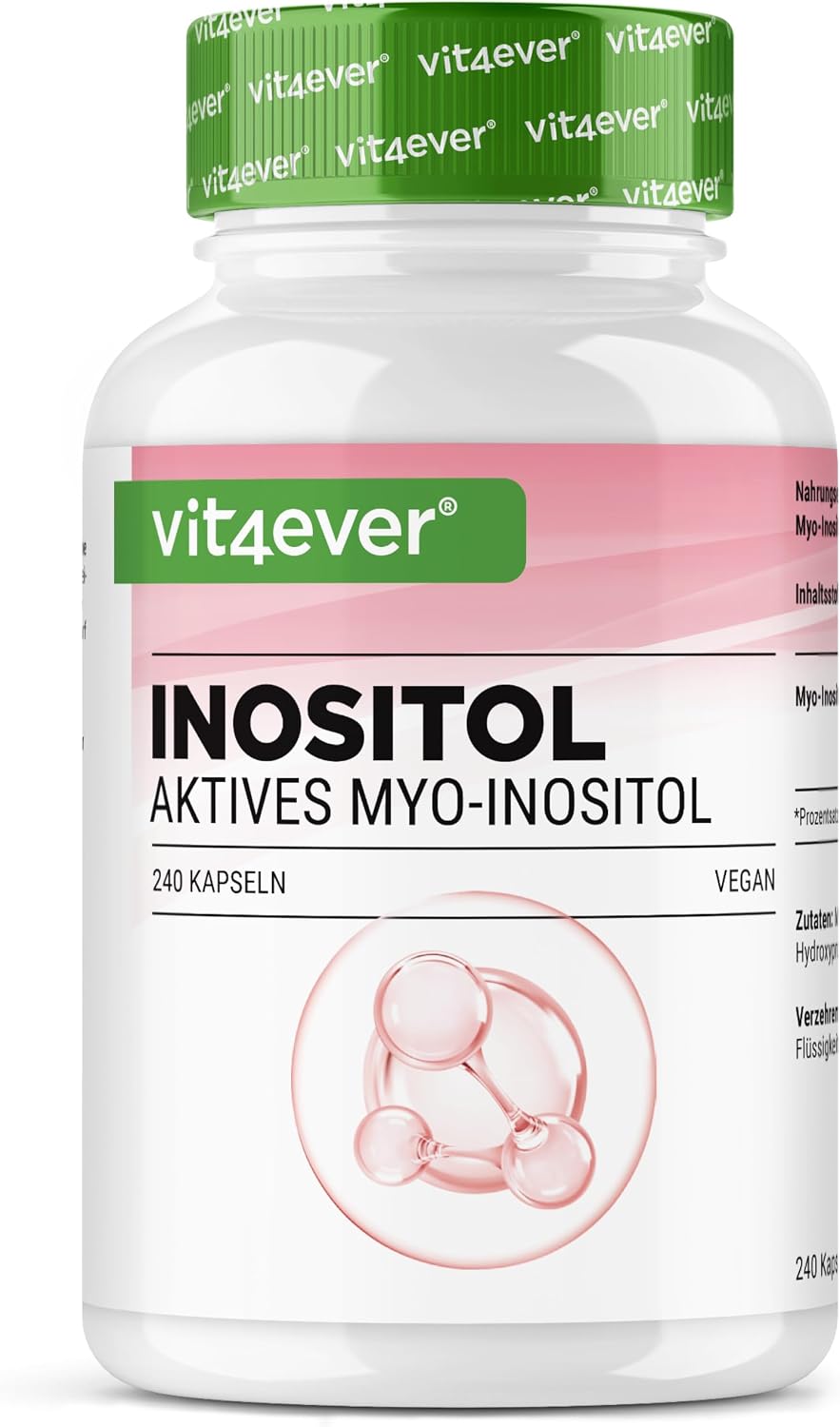 Detalle de Myo-inositol 1500 mg al día 240 cápsulas veganas