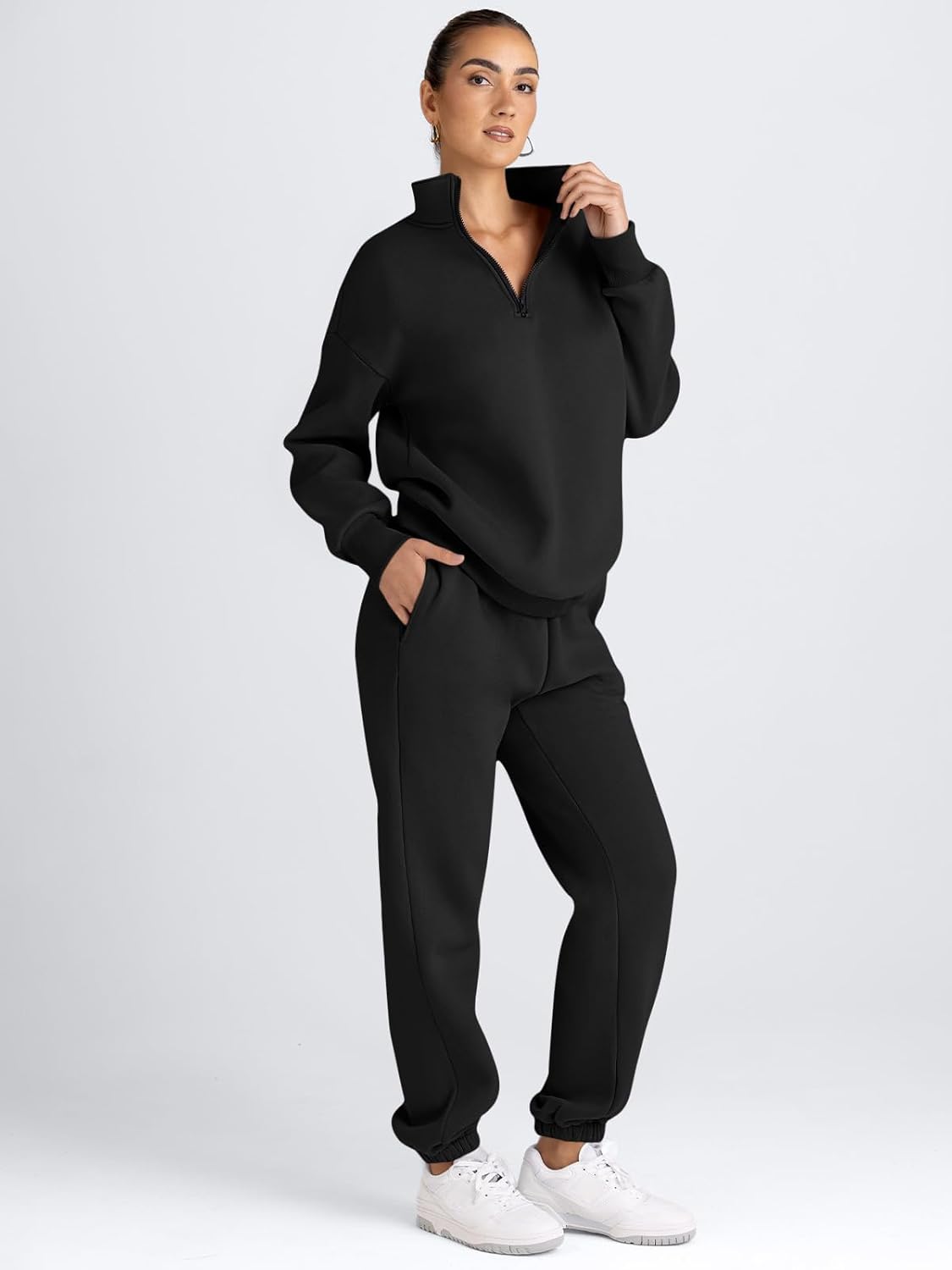 Detalle 2 de AUTOMET Women's Two-Piece Sweatsuit with Half-Zip Pullover and Pocket Joggers