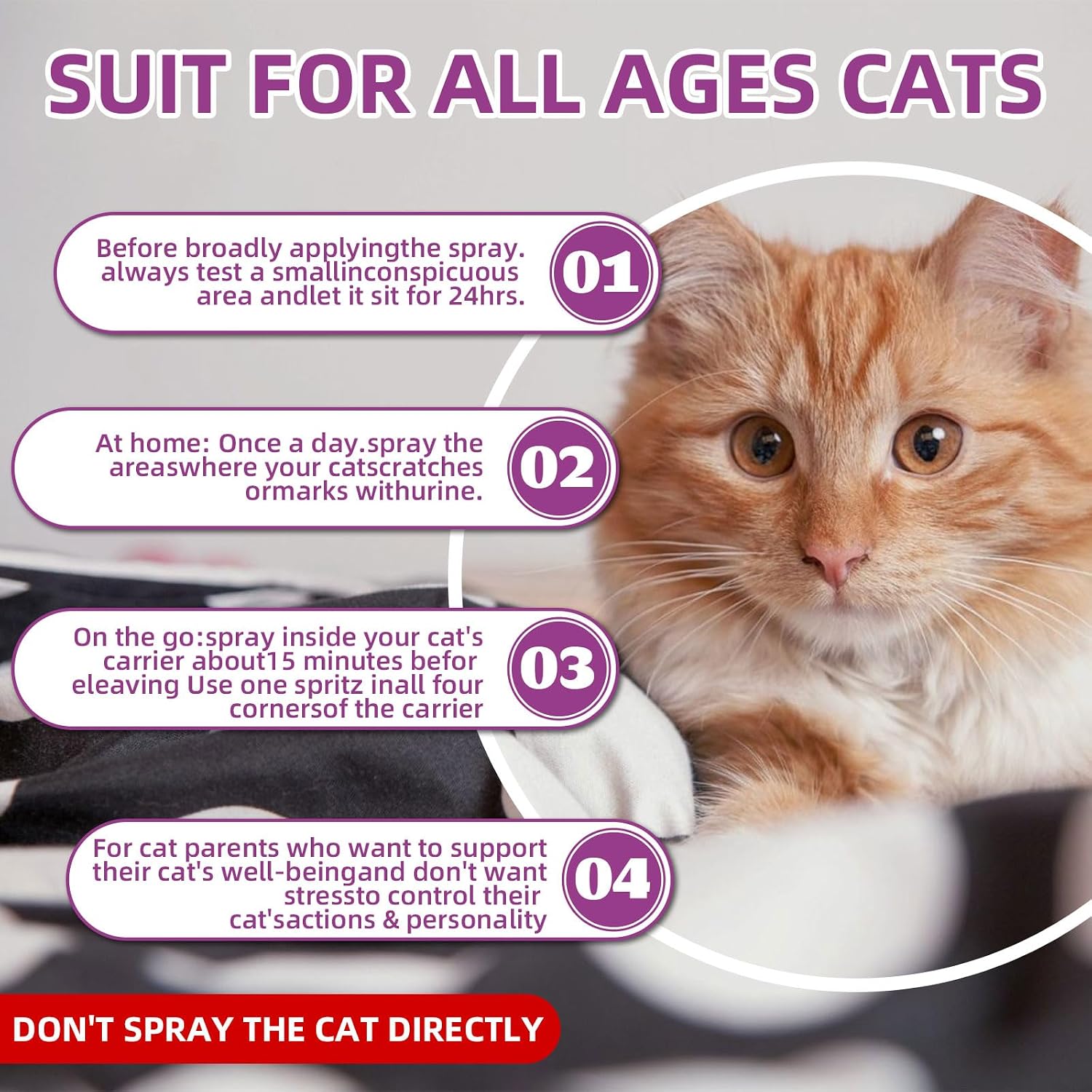 Detalle de RzqgLGn Cat Calming Pheromone Spray: A Practical Guide to Stress Relief for Cats and Kittens