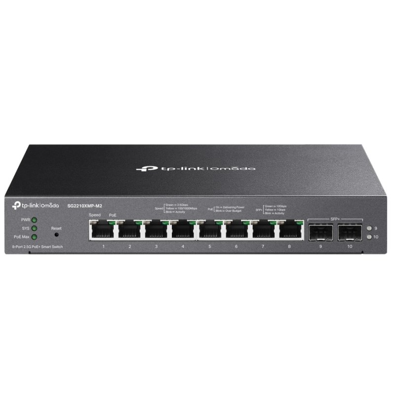 Detalle de TP-Link Omada SG2210XMP-M2: Switch gestionado 2.5G con PoE+ y 10G para redes empresariales