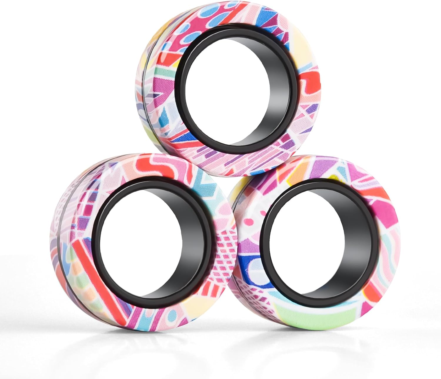 Thumbnail 6 de Magnetic Rings Fidget Toy Set (3PCS) — magnetic spinner rings for stress relief and focus