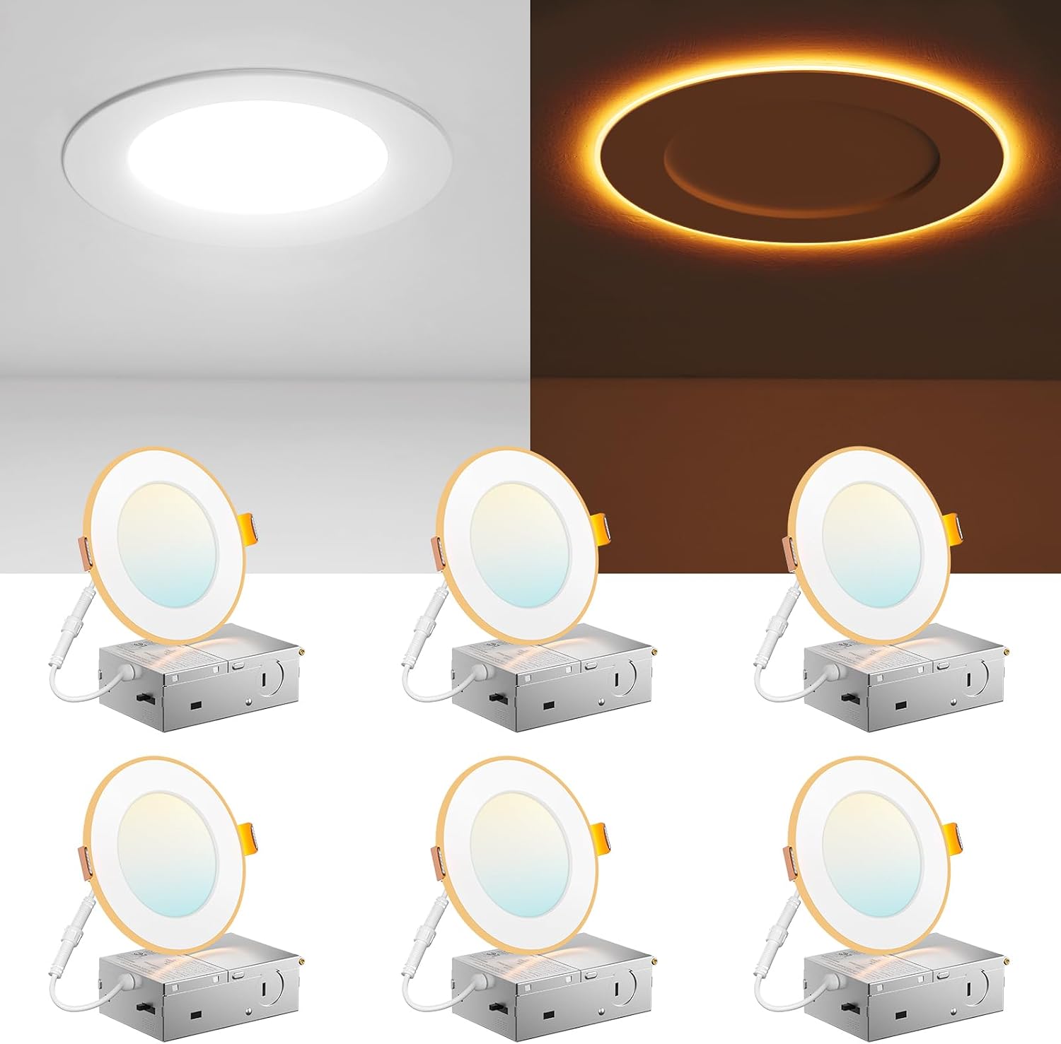 Detalle de Amico LED recessed ceiling lights, 4-inch