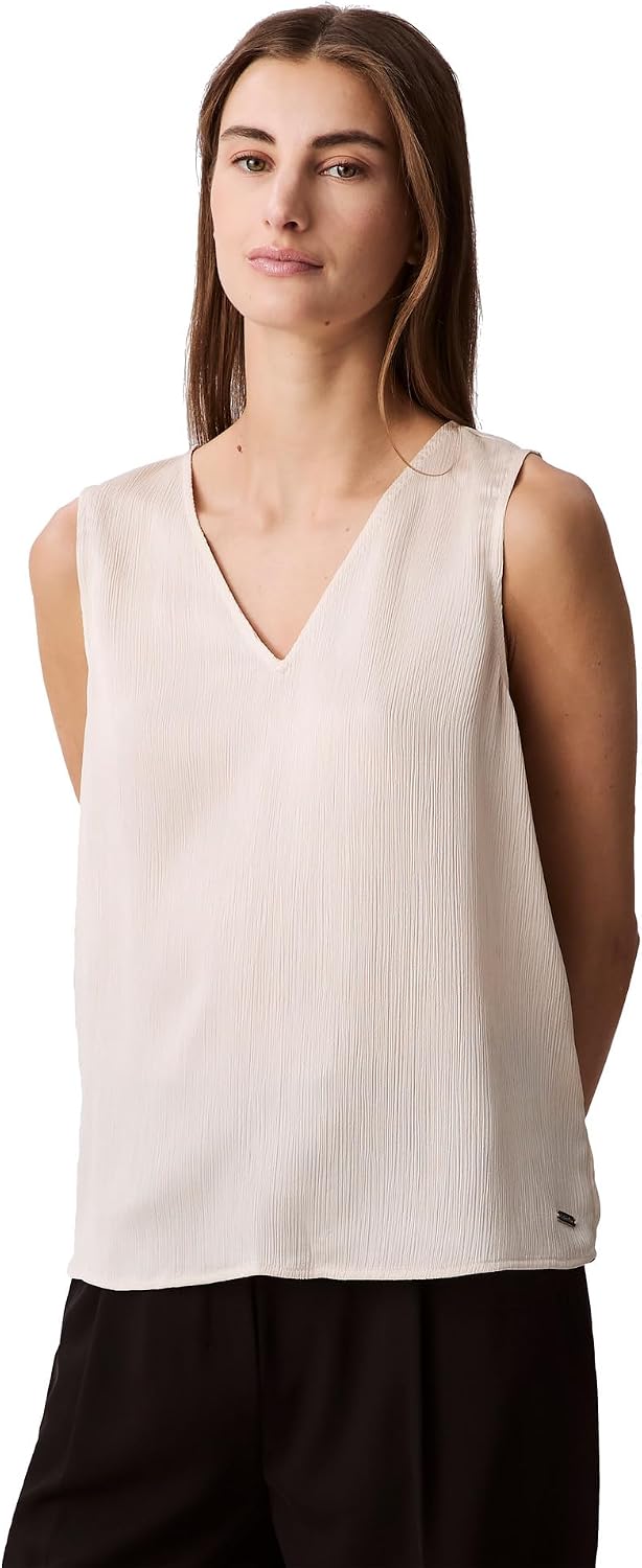Detalle de Calvin Klein Plisse V Neck Tank Top
