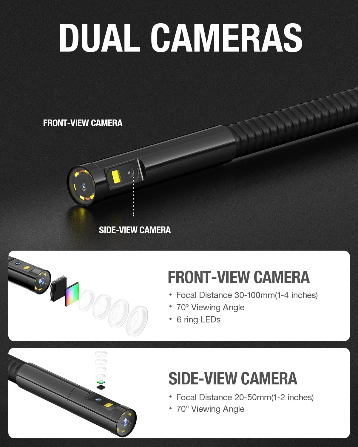 Thumbnail 2 de Teslong Dual Lens Inspection Camera 1080P, 5'' Screen 📷