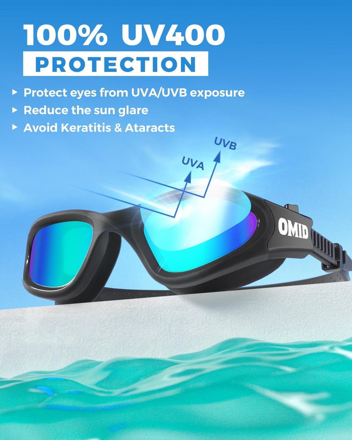 Thumbnail 5 de OMID Swim Goggles P2 Polarized: Anti-Fog, Anti-UV, No-Leak Performance