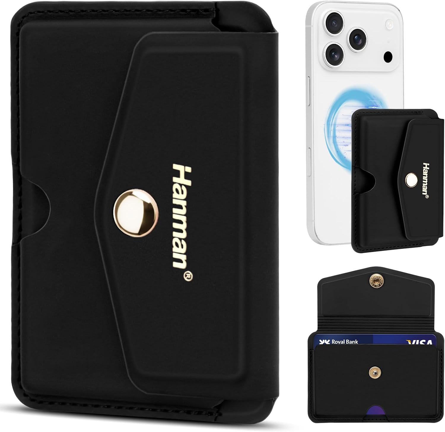 Detalle de Hanman magnetic phone card holder, PU leather