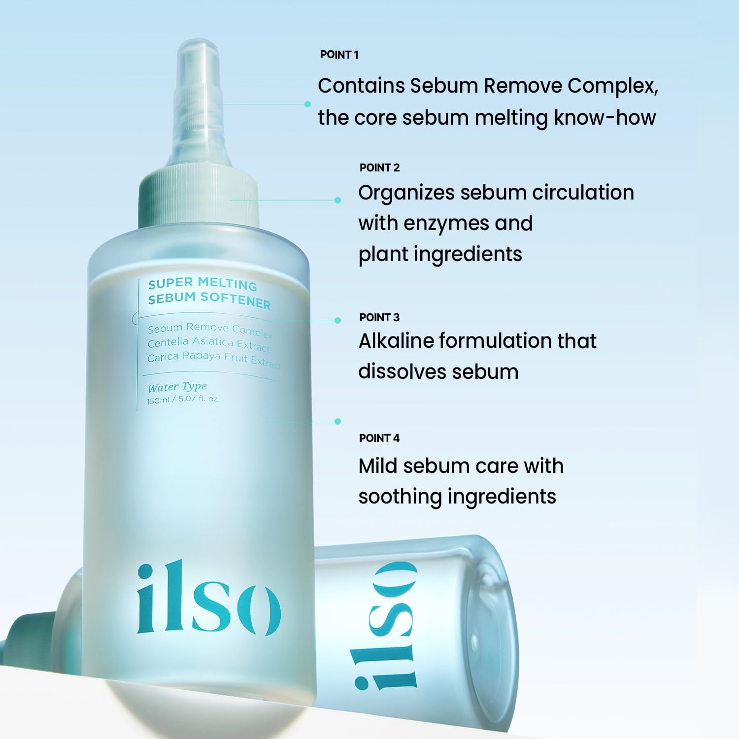 Detalle de ilso Super Melting Sebum Softener with 40 Cotton Pads – Korean Skincare for Gentle Blackhead & Sebum Removal
