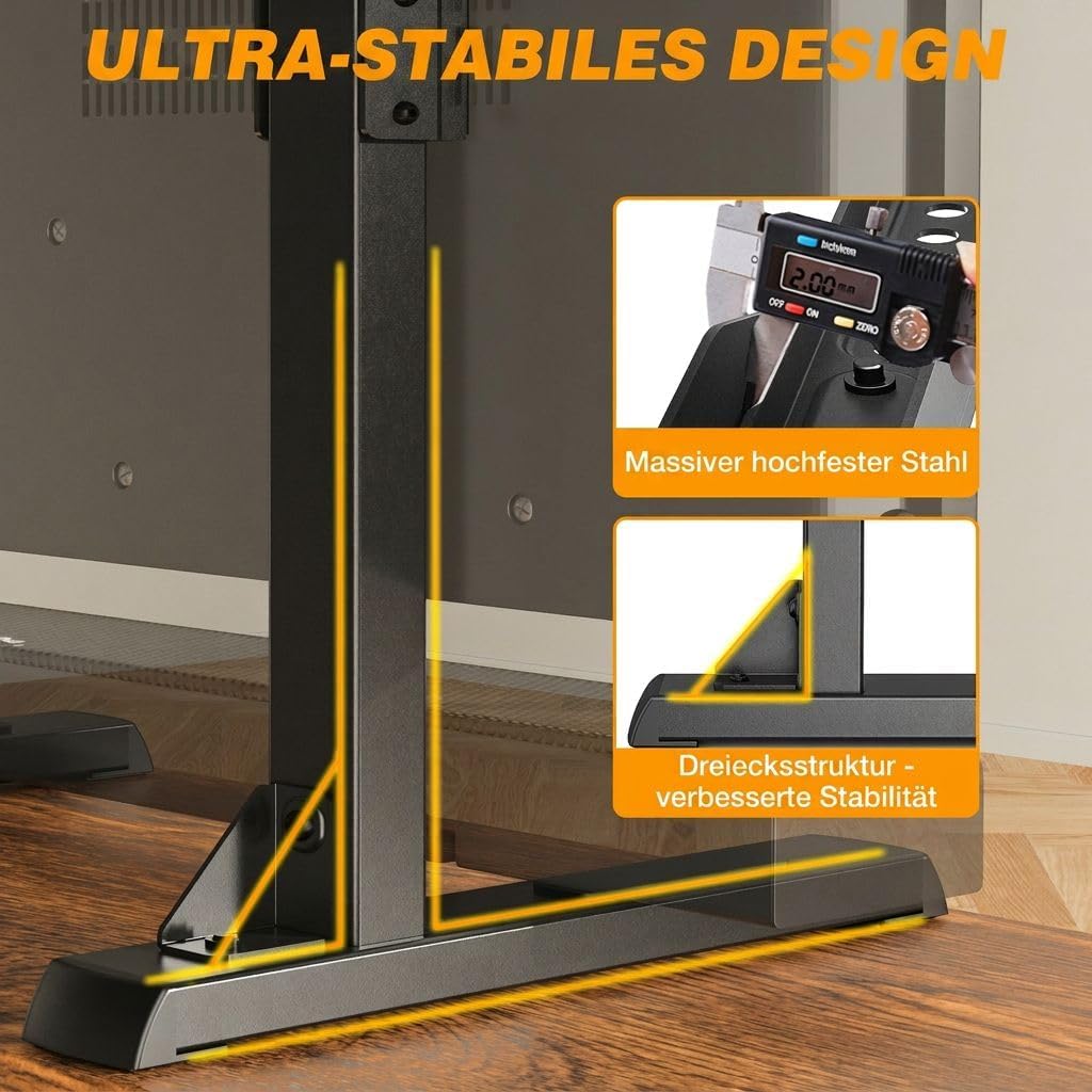 Thumbnail 4 de TVON Support TV de table réglable en hauteur (VESA jusqu’à 800x600 mm, charge jusqu’à 68 kg)