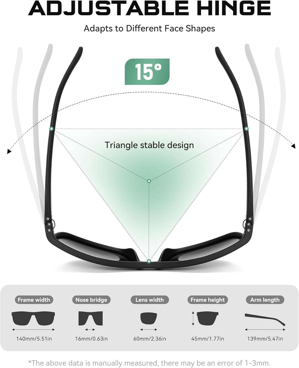 Thumbnail 3 de Perfectmiaoxuan Polarisierte Sonnenbrille mit TR90-Vintage-Design (HD Pilotobjektive) für Herren & Damen