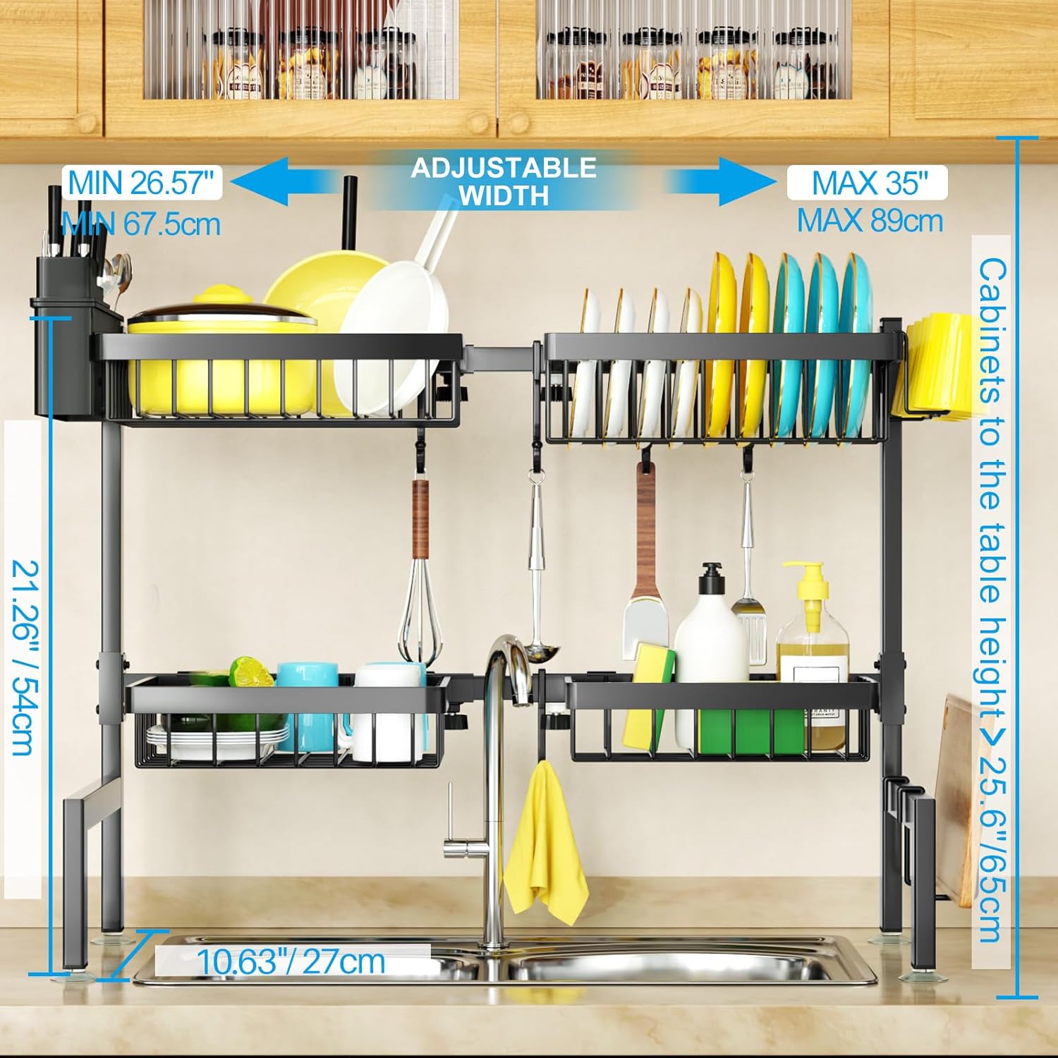 Detalle 2 de SNSLXH 2-Tier Over Sink Dish Drying Rack