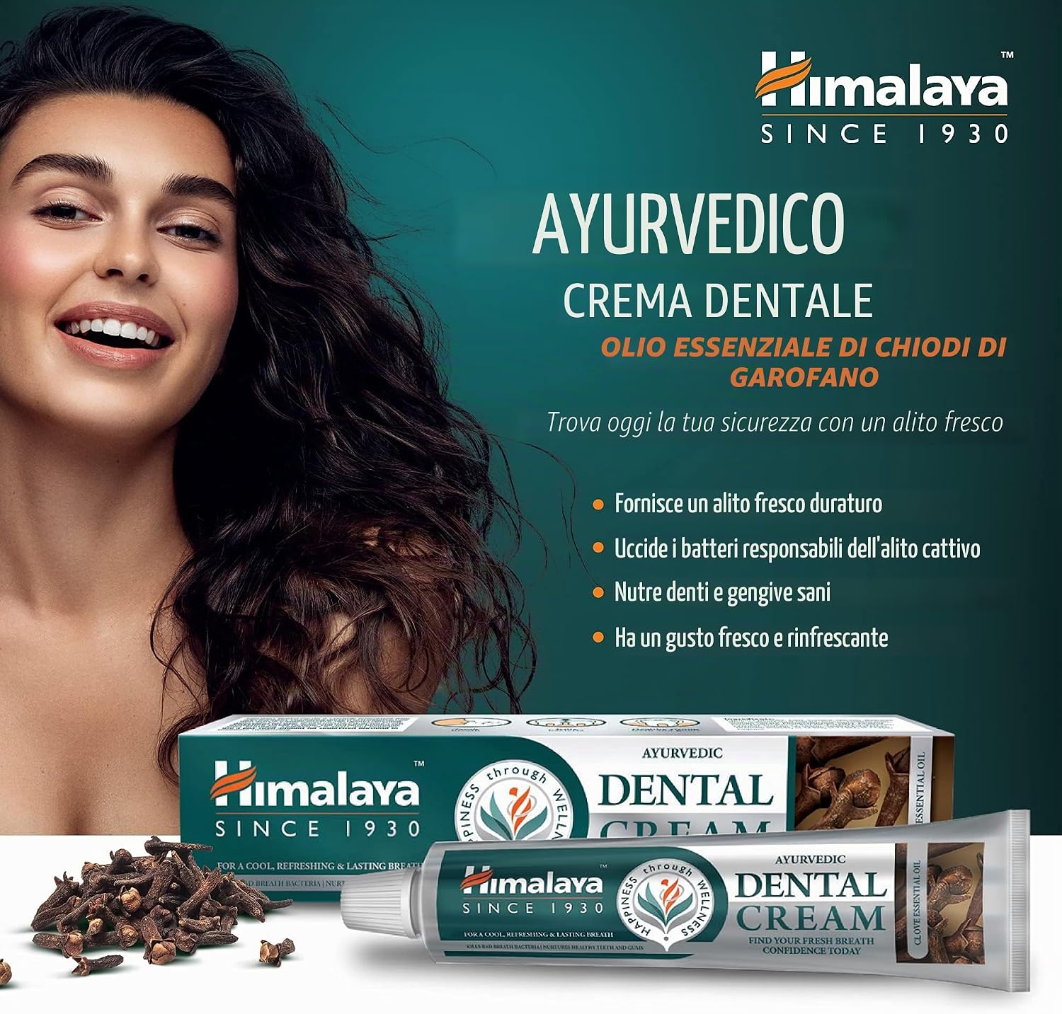 Detalle de Himalaya Ayurvedic Toothpaste con Clove Oil: freschezza naturale per denti e gengive, 100 g