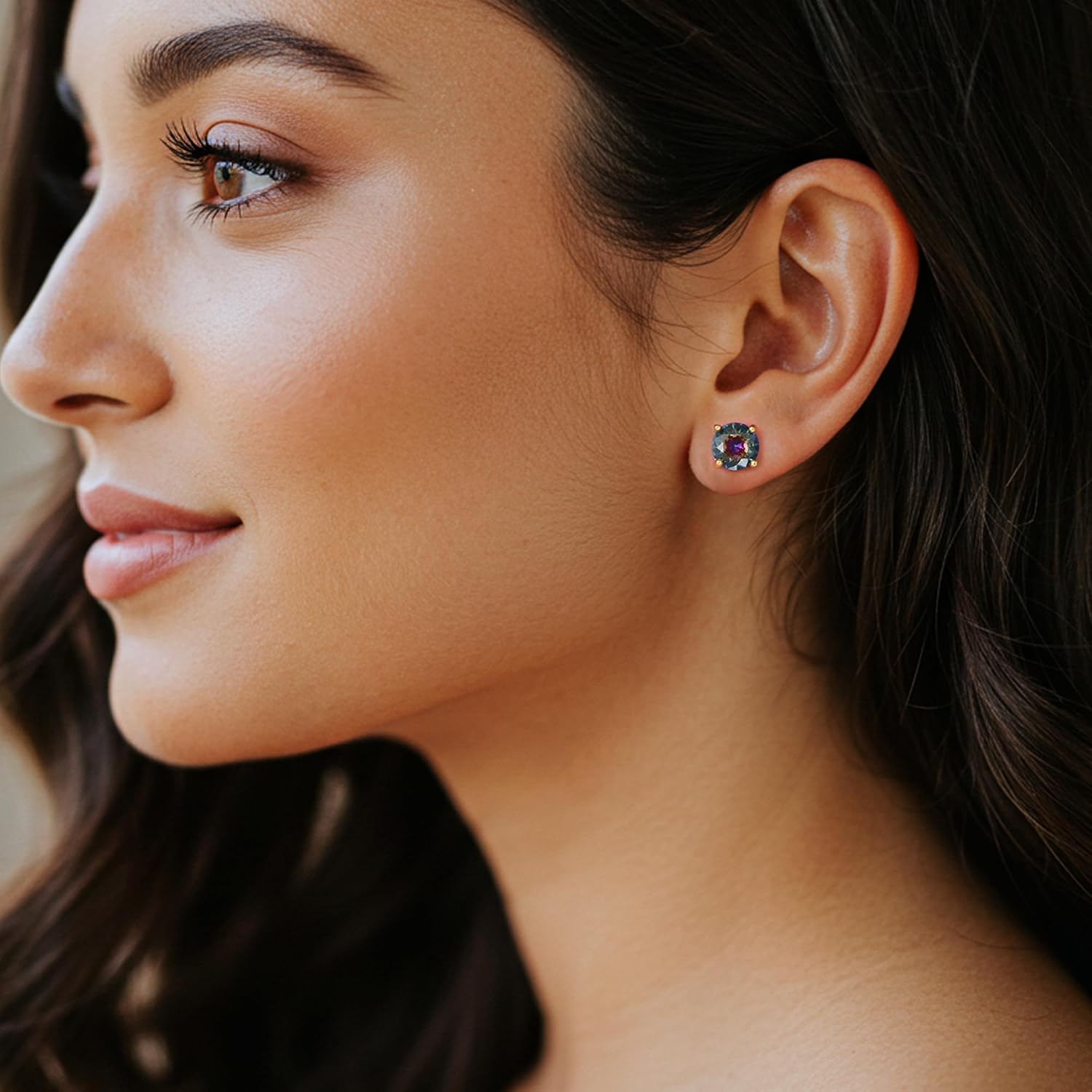 Detalle 2 de Stud Earrings, 14K Gold-Plated