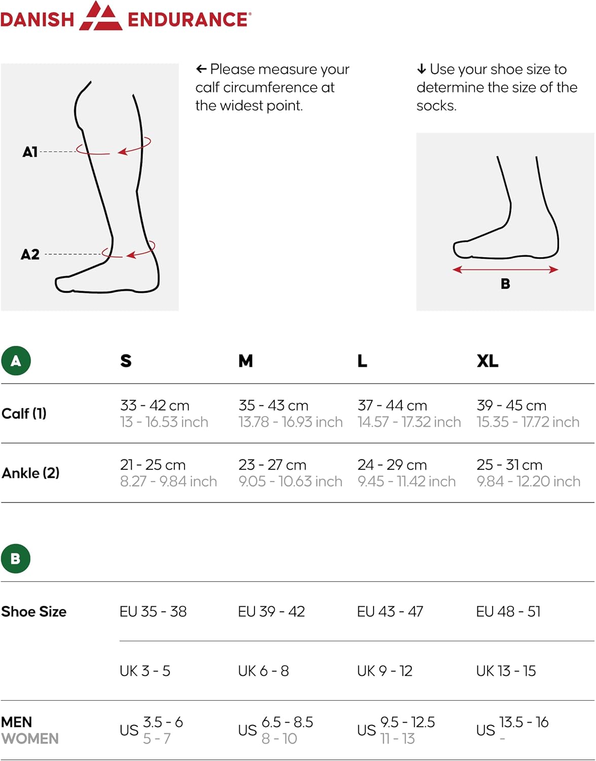 Thumbnail 5 de Danish Endurance 21–26 mmHg Compression Socks (1 or 2 Pairs) for Running & Sport