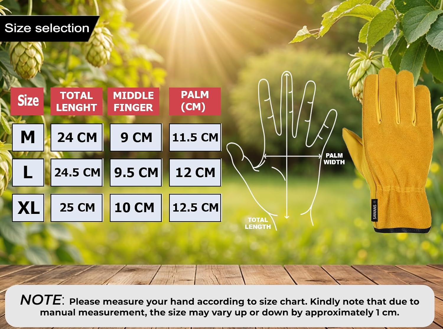 Thumbnail 4 de SAWANS Leather Working Gloves Thorn‑proof, Breathable
