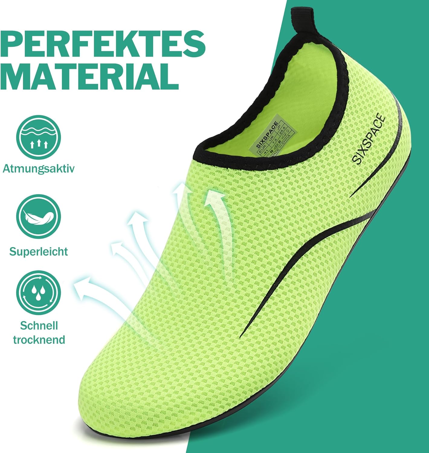 Thumbnail 4 de Sixspace Badeschuhe Wasserschuhe Aquaschuhe – Schnell trocknend, rutschfeste Sohle, bequemes Slip-on-Design