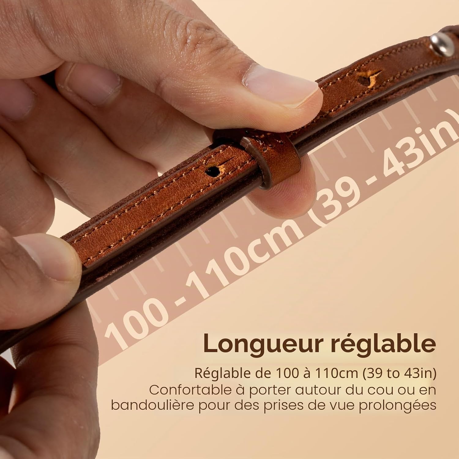Detalle de SMALLRIG Bandoulière Universelle en Cuir 10 kg