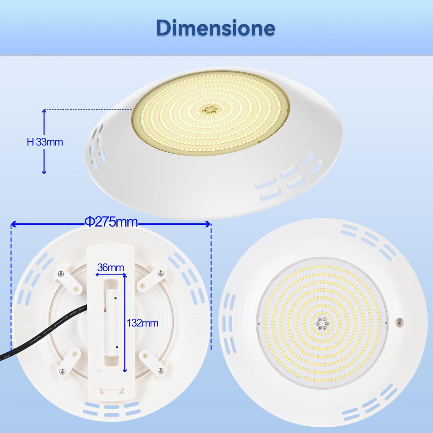 Thumbnail 4 de LyLmLe Luce Piscina LED 35W ultrapiatta in resina, 3.500 lm, 140° e IP68, 12V AC/DC, 6.000K