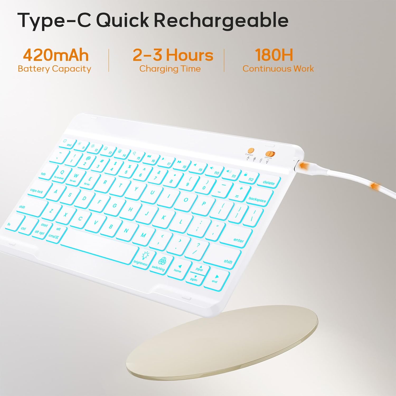 Thumbnail 4 de OYEEICE Hülle mit Tastatur für iPad A16 11. Generation (2025) / 10. Generation (2022) – Beleuchtetes Keyboard