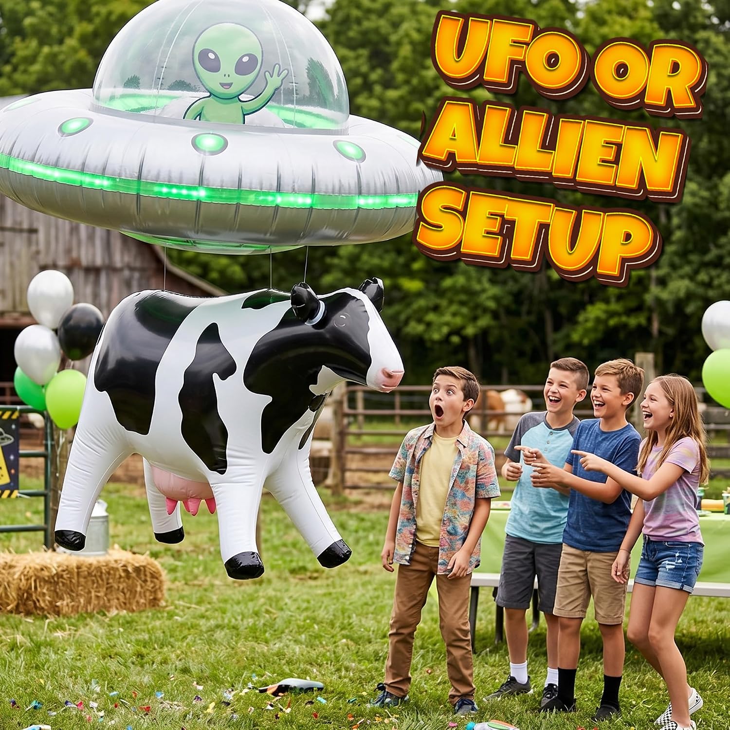 Detalle de KiddieLoot 38-Inch Inflatable Cow Float for Parties and Pool Decor