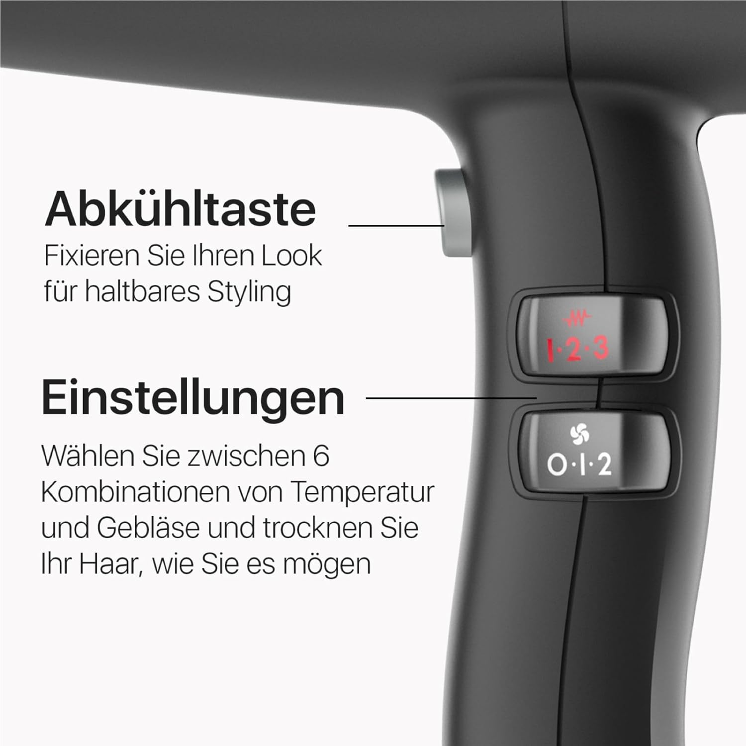 Detalle 2 de Valera Swiss Light 3200: Leichtgewichtiger Profi-Haartrockner mit 3 Stufen, Abkühltaste und abnehmbarem Filter