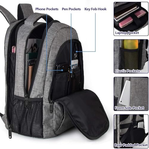 Detalle 2 de MATEIN Sac à dos ordinateur portable 17 pouces, 32 L, poche antivol