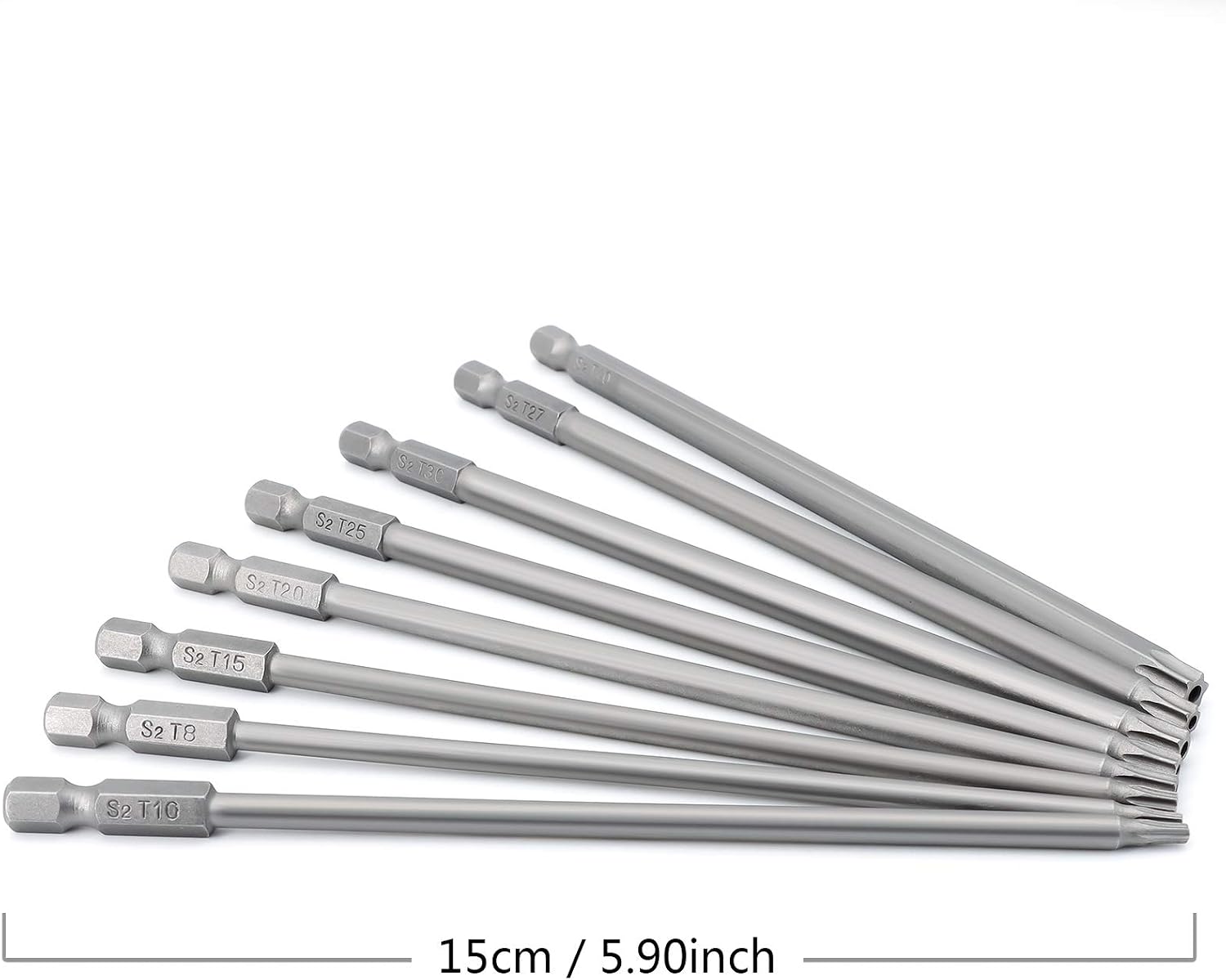 Thumbnail 6 de 8-teiliger Torx-Langbit-Satz (1/4") magnetisch – Sternkopf-Bits, 150 mm, T8 bis T40