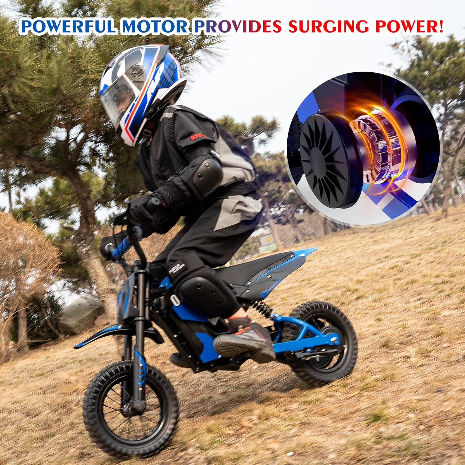 Detalle 2 de EVERCROSS EV12M Kinder-Elektromotorrad mit 300-W-Motor, 3 Geschwindigkeitsmodi und bis zu 15 km Reichweite