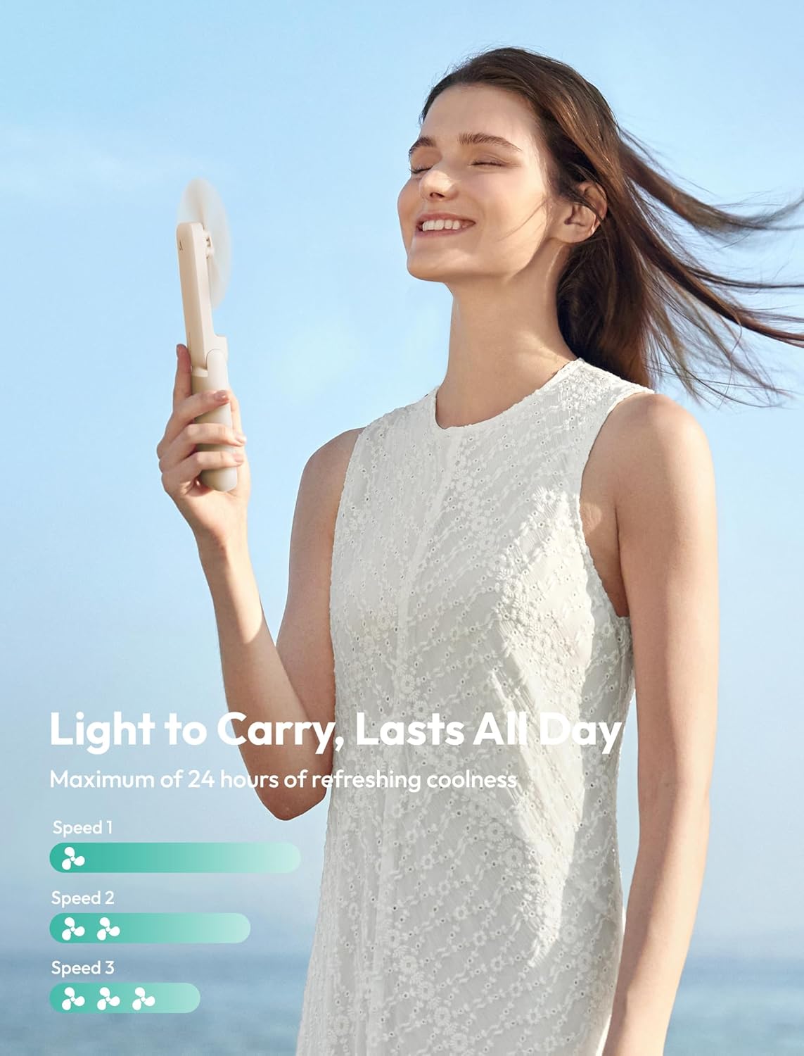 Thumbnail 3 de Aecooly Slim Portable Fan: Ultra-Compact, USB-Rechargeable Personal Cooler