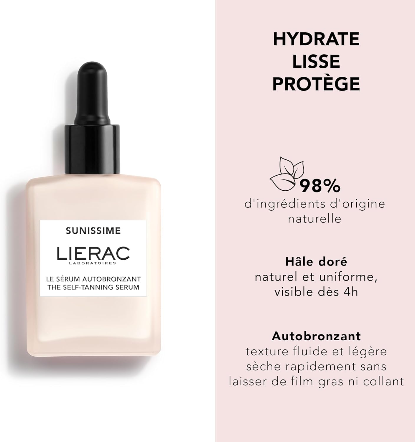 Detalle 2 de Lierac Sunissime Le Sérum Autobronzant Visage 30 ml – hydratant et hâle doré naturel