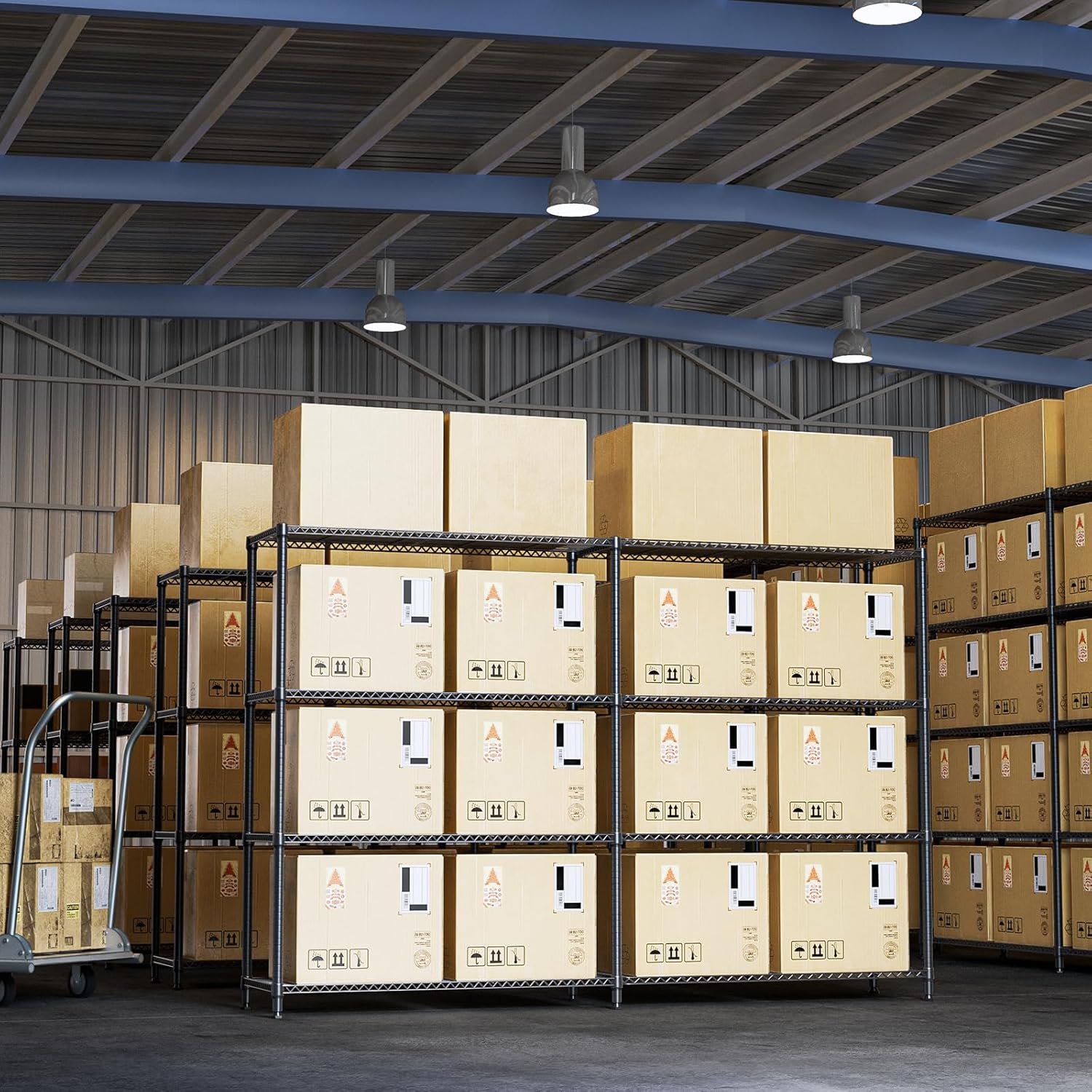 Thumbnail 5 de IZEUK Linked Storage Racks 4-Tier Adjustable Shelving