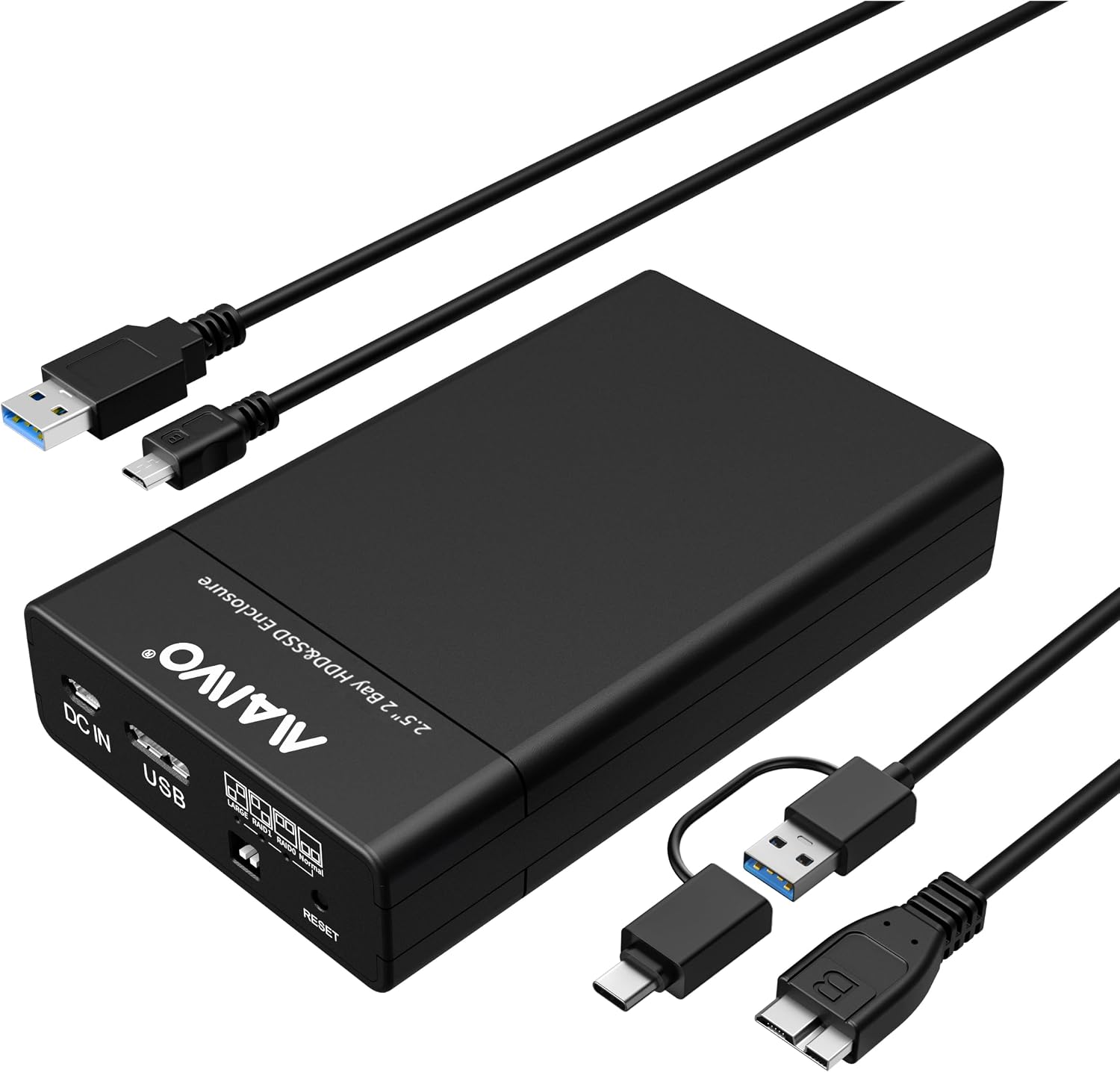 MAIWO デュアルベイHDD/SSDケース 2.5インチSATA対応・4種のRAIDモード・USB 3.0