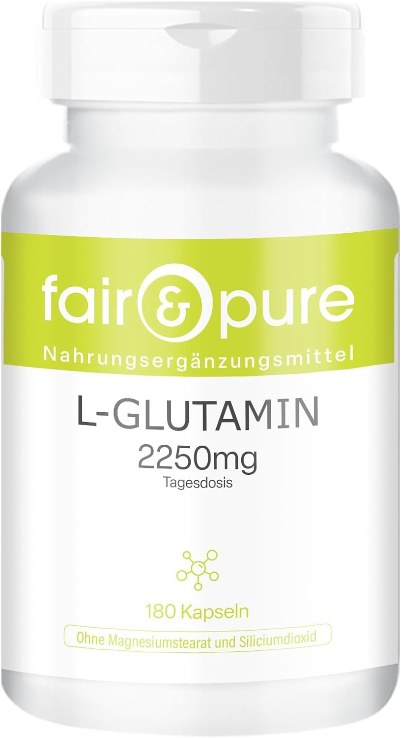 Detalle de Fair & Pure L-Glutamin 2250 mg Tagesdosis – 180 Kapseln