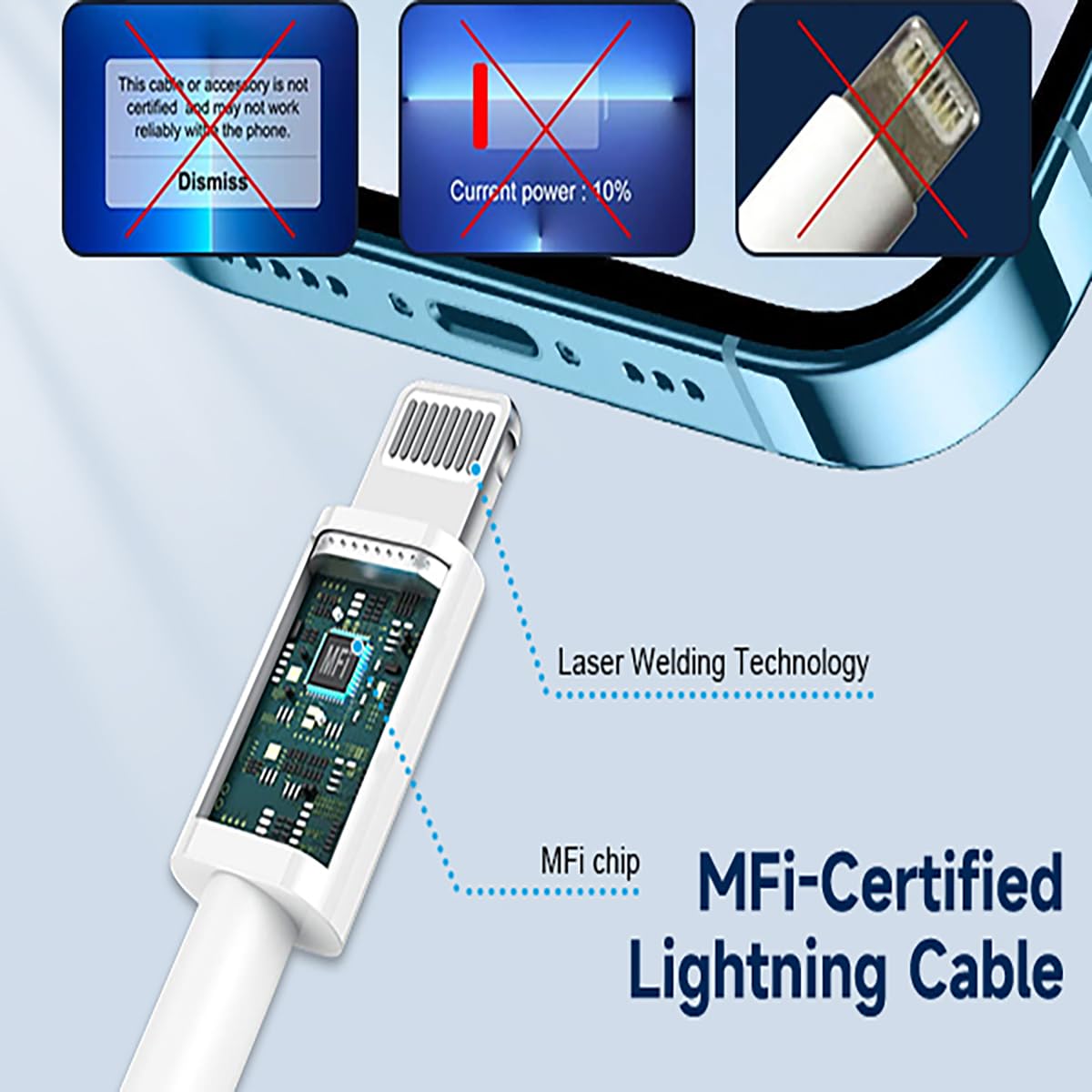 Thumbnail 6 de KINPEE KIN-cb-02 USB-C to Lightning Cable, 2 m, MFi Certified