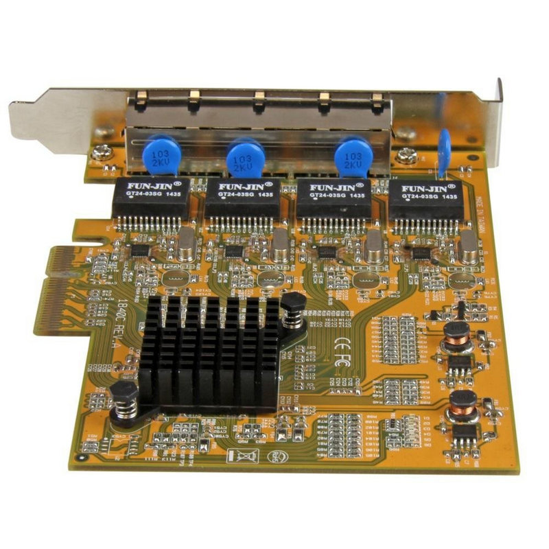 Detalle de Startech Tarjeta de Red PCI Express 4 puertos RJ45 📡