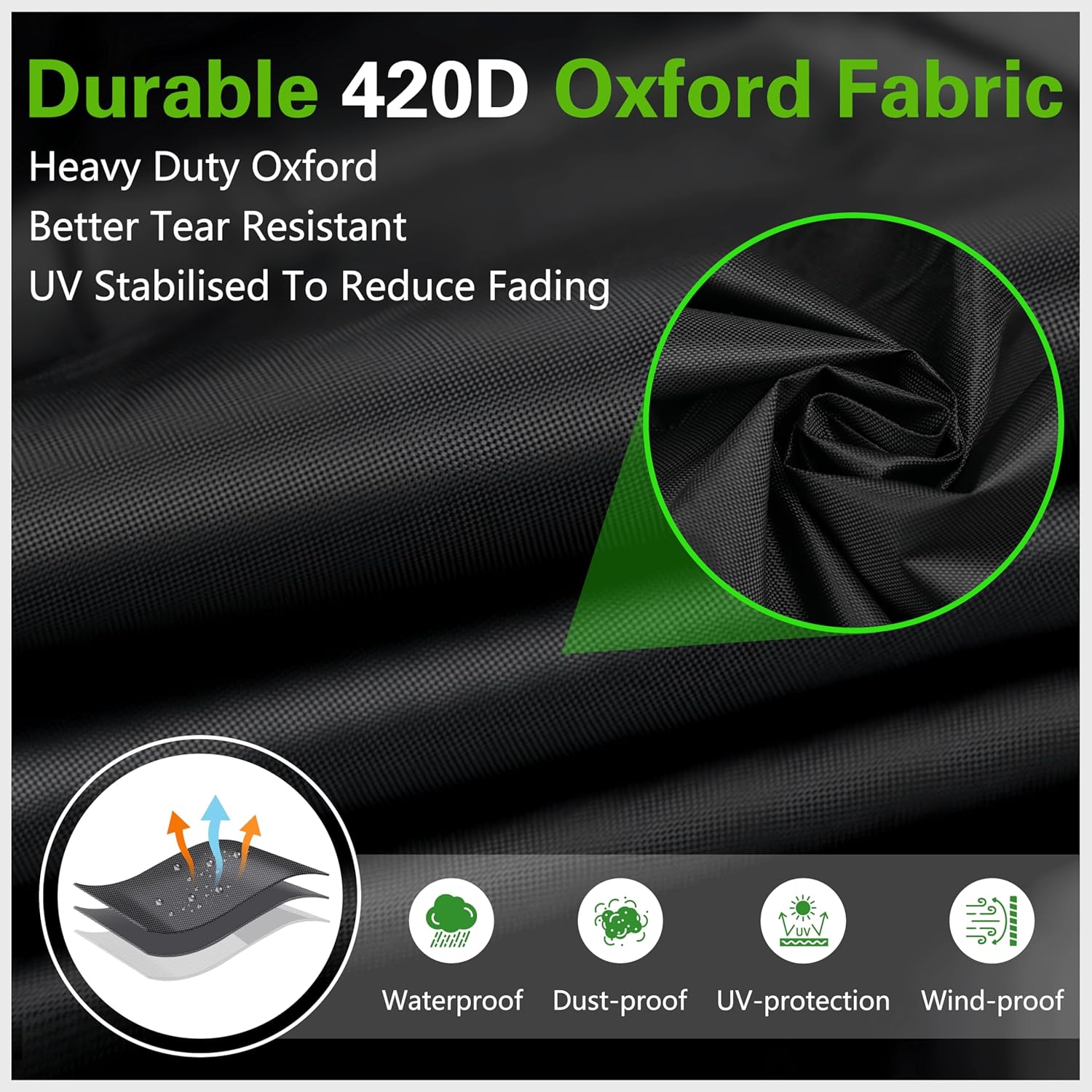 Thumbnail 3 de Outdoor Garden Furniture Cover (242 x 182 x 100cm) – Waterproof 420D Oxford with Air Vent and Storage Bag