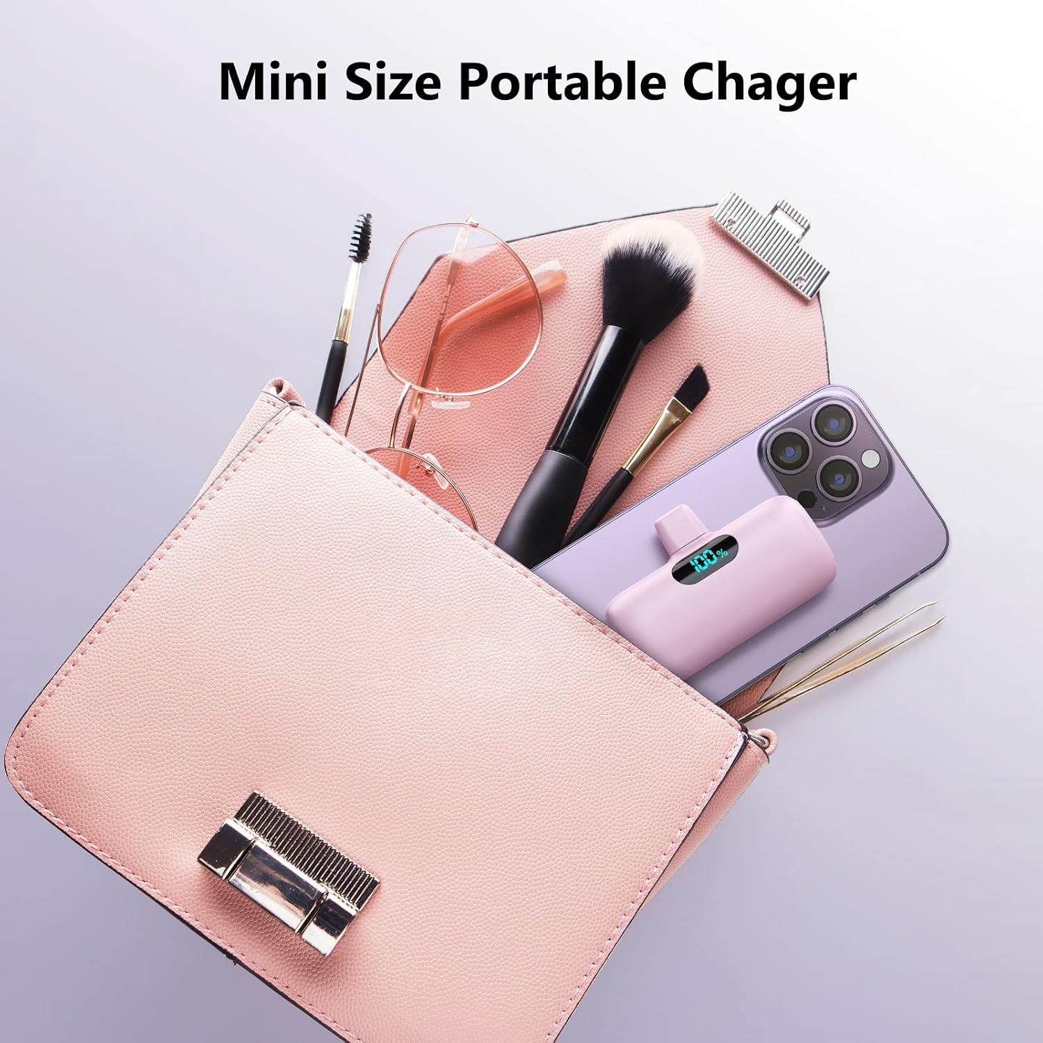 Detalle de Feob HX45X2 Mini USB-C Power Bank, 5,000mAh with LCD Display