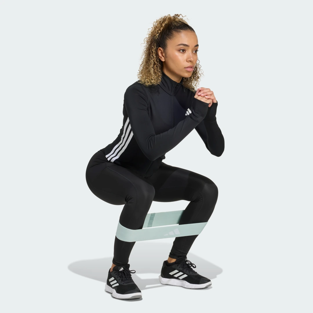 Detalle de Chaqueta de entrenamiento con cremallera Essentials 3 Stripes de Adidas — Negro