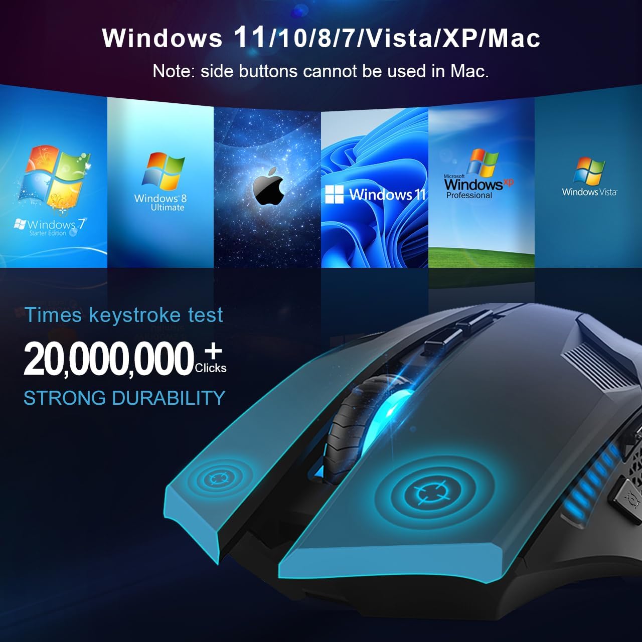 Thumbnail 2 de TECKNET Wireless Gaming Mouse 4800 DPI, 8 buttons